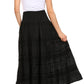 Sakkas Lace and Ribbon Peasant Boho Skirt