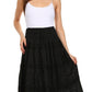 Sakkas Lace and Ribbon Peasant Boho Skirt