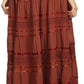 Sakkas Lace and Ribbon Peasant Boho Skirt