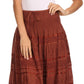 Sakkas Lace and Ribbon Peasant Boho Skirt
