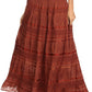 Sakkas Lace and Ribbon Peasant Boho Skirt