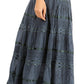 Sakkas Lace and Ribbon Peasant Boho Skirt