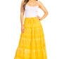 Sakkas Lace and Ribbon Peasant Boho Skirt
