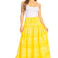 Sakkas Lace and Ribbon Peasant Boho Skirt