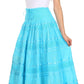 Sakkas Lace and Ribbon Peasant Boho Skirt
