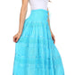 Sakkas Lace and Ribbon Peasant Boho Skirt