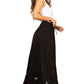 Sakkas Ivy Second Women's Maxi Boho Elastic Waist Embroidered A Line Long Skirt