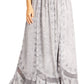 Sakkas Ivy Second Women's Maxi Boho Elastic Waist Embroidered A Line Long Skirt