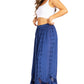 Sakkas Ivy Second Women's Maxi Boho Elastic Waist Embroidered A Line Long Skirt