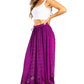 Sakkas Ivy Second Women's Maxi Boho Elastic Waist Embroidered A Line Long Skirt