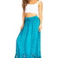 Sakkas Ivy Second Women's Maxi Boho Elastic Waist Embroidered A Line Long Skirt
