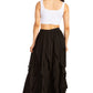 Sakkas Nova Womens Bohemian Stonewashed Rayon Asymmetrical Hem Maxi Swing Skirt