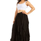 Sakkas Nova Womens Bohemian Stonewashed Rayon Asymmetrical Hem Maxi Swing Skirt