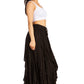 Sakkas Nova Womens Bohemian Stonewashed Rayon Asymmetrical Hem Maxi Swing Skirt