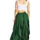 Sakkas Nova Womens Bohemian Stonewashed Rayon Asymmetrical Hem Maxi Swing Skirt