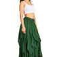 Sakkas Nova Womens Bohemian Stonewashed Rayon Asymmetrical Hem Maxi Swing Skirt