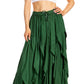 Sakkas Nova Womens Bohemian Stonewashed Rayon Asymmetrical Hem Maxi Swing Skirt