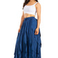Sakkas Nova Womens Bohemian Stonewashed Rayon Asymmetrical Hem Maxi Swing Skirt