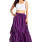 Sakkas Nova Womens Bohemian Stonewashed Rayon Asymmetrical Hem Maxi Swing Skirt