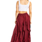 Sakkas Nova Womens Bohemian Stonewashed Rayon Asymmetrical Hem Maxi Swing Skirt