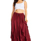 Sakkas Nova Womens Bohemian Stonewashed Rayon Asymmetrical Hem Maxi Swing Skirt