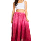 Sakkas Lyra Womens Bohemian Soft Brocade Rayon Tiered Embroidered Flowy Long Skirt