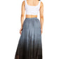 Sakkas Lyra Womens Bohemian Soft Brocade Rayon Tiered Embroidered Flowy Long Skirt