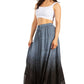 Sakkas Lyra Womens Bohemian Soft Brocade Rayon Tiered Embroidered Flowy Long Skirt