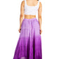 Sakkas Lyra Womens Bohemian Soft Brocade Rayon Tiered Embroidered Flowy Long Skirt