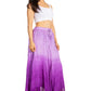 Sakkas Lyra Womens Bohemian Soft Brocade Rayon Tiered Embroidered Flowy Long Skirt