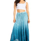 Sakkas Lyra Womens Bohemian Soft Brocade Rayon Tiered Embroidered Flowy Long Skirt