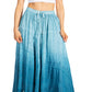 Sakkas Lyra Womens Bohemian Soft Brocade Rayon Tiered Embroidered Flowy Long Skirt