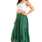 Sakkas Emery Womens Vintage Retro Maxi Rayon Embroidered Zigzag Hem Flowy Skirt