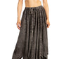 Sakkas Emery Womens Vintage Retro Maxi Rayon Embroidered Zigzag Hem Flowy Skirt
