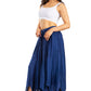 Sakkas Emery Womens Vintage Retro Maxi Rayon Embroidered Zigzag Hem Flowy Skirt