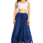 Sakkas Emery Womens Vintage Retro Maxi Rayon Embroidered Zigzag Hem Flowy Skirt