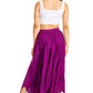 Sakkas Emery Womens Vintage Retro Maxi Rayon Embroidered Zigzag Hem Flowy Skirt