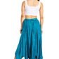 Sakkas Emery Womens Vintage Retro Maxi Rayon Embroidered Zigzag Hem Flowy Skirt