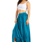 Sakkas Emery Womens Vintage Retro Maxi Rayon Embroidered Zigzag Hem Flowy Skirt