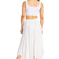 Sakkas Emery Womens Vintage Retro Maxi Rayon Embroidered Zigzag Hem Flowy Skirt