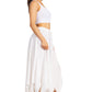Sakkas Emery Womens Vintage Retro Maxi Rayon Embroidered Zigzag Hem Flowy Skirt