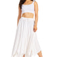 Sakkas Emery Womens Vintage Retro Maxi Rayon Embroidered Zigzag Hem Flowy Skirt