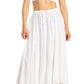 Sakkas Emery Womens Vintage Retro Maxi Rayon Embroidered Zigzag Hem Flowy Skirt