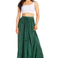 Sakkas Ahaana Women Renaissance Boho Rayon Maxi Embroidered Paneled Summer Skirt