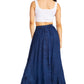 Sakkas Ahaana Women Renaissance Boho Rayon Maxi Embroidered Paneled Summer Skirt