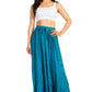 Sakkas Ahaana Women Renaissance Boho Rayon Maxi Embroidered Paneled Summer Skirt