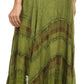 Sakkas Hailes Long Tall Wide Silver Embroidered Batik Adjustable Waist Skirt