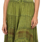 Sakkas Hailes Long Tall Wide Silver Embroidered Batik Adjustable Waist Skirt