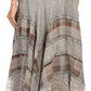 Sakkas Hailes Long Tall Wide Silver Embroidered Batik Adjustable Waist Skirt