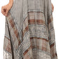 Sakkas Hailes Long Tall Wide Silver Embroidered Batik Adjustable Waist Skirt